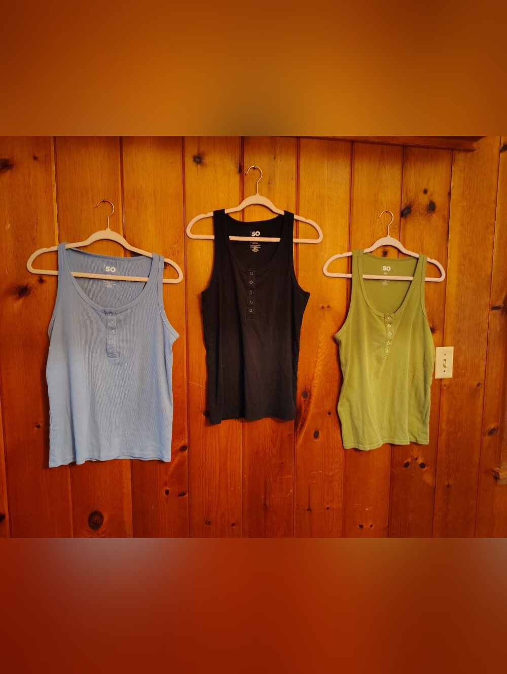 SO Ribbed Fitted Button Front Tank Tops XXL (Lot Of 3)